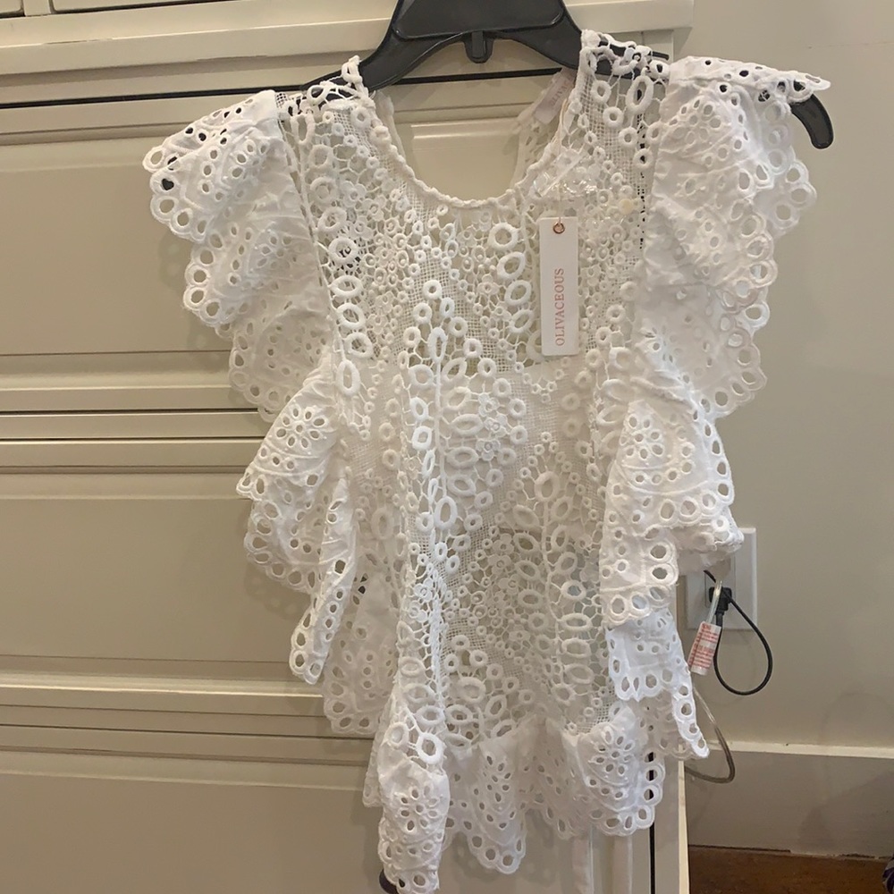 These Three Boutique Blouse White Eyelet